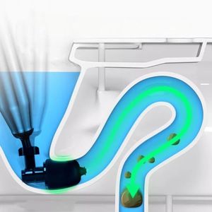 Desatorador Para Inodoro Lavadero A Presión Con Acero inoxidable Negro   712NE07