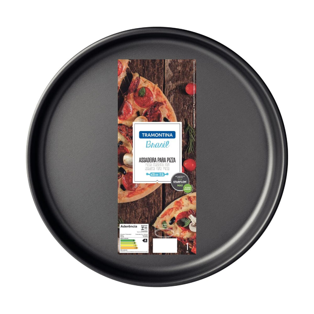 Asadera para pizza Tramontina en aluminio Starflon Max grafito 35 cm 2 ...