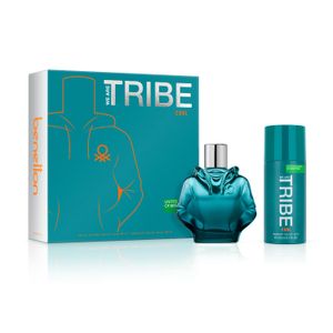 Set Perfume Tribe Cool Benetton Hombre Edt 90 Ml + Desodorante 150 Ml