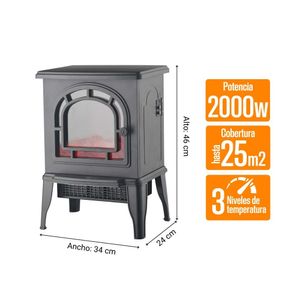 Estufa Tipo Chimenea 2000w Orange