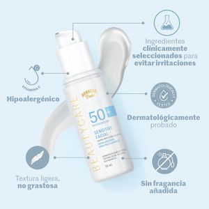 Bloqueador Facial HAWAIIAN Beauty Sensitive F50 Frasco 50ml