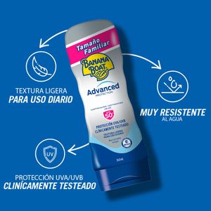 Bloqueador BANANA BOAT Advanced FPS50 Frasco 240ml