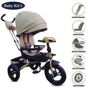 Triciclo Guiador para Niños «EFABEL» Beige
