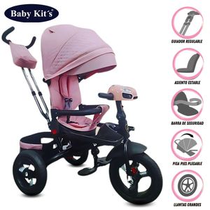 Triciclo Guiador para Niños «EFABEL» Pink