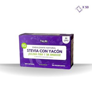 Stevia con Yacon Tauri 50 Sachets Endulzante Natural en polvo