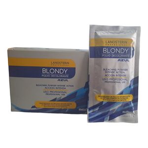 Caja de Polvo Decolorante Azul Profesional de 12 unidades de 50 gr C/U