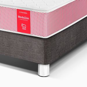 Cama Box Tarima PARAISO Medallón Ergosoft 2 Plz + 2 Almohadas + Protector