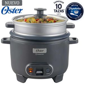 Olla Arrocera Oster 1.8L 3 en 1 Función de Sofrito Vaporera Gris