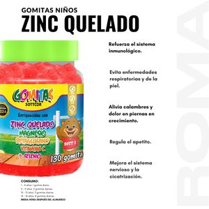 PACK 2 GOMITAS ZINC QUELADO NIÑOS  + MULTIVITAMINAS ADULTOS 260 UND