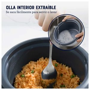Olla Arrocera Oster 1.8L 3 en 1 Función de Sofrito Vaporera Negro