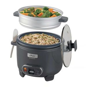 Olla Arrocera Oster 1.8L 3 en 1 Función de Sofrito Vaporera Gris