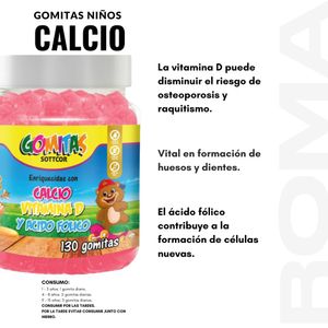 PACK 2 GOMITAS CALCIO NIÑOS + ZINC QUELADO NIÑOS 260 UND