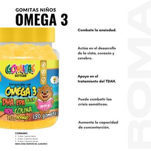 PACK 2 GOMITAS OMEGA 3 NIÑOS  + VINAGRE DE MANZANA 130 UND