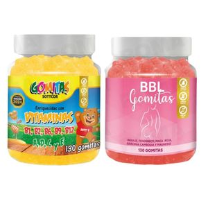 PACK 2 GOMITAS VITAMINAS PARA NIÑOS + GOMITAS AGUAJE BBL 260 UND