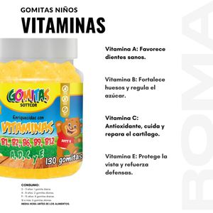 PACK 2 GOMITAS VITAMINAS PARA NIÑOS + GOMITAS AGUAJE BBL 260 UND