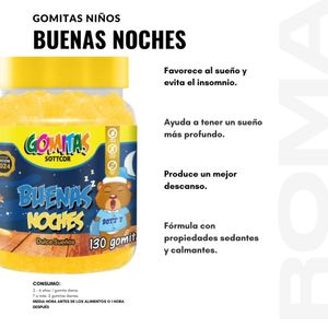 PACK 2 GOMITAS BUENAS NOCHES NIÑOS 130UND + COLAGENO ADULTOS 130UND