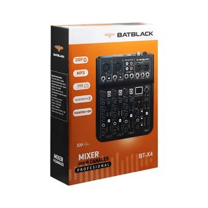 Mezclador de Audio Mixer Profesionel de 4 Canales Batblack BT-X4 99 Efectos