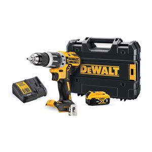 Taladro Percutor Inalámbrico Dewalt 1/2" 20V XR + Bateria 5ah 20V + Cargador + 02 Brocas de Metal