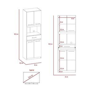 Mueble para Microondas Tuhome Manchester 4 Puertas Blanco