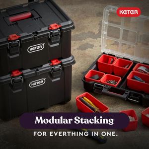 Torre Cajas de herramientas Stack&Roll 3 en 1 Negro/Rojo Keter