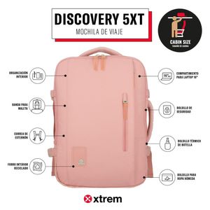 Mochila Viajera Xtrem Discovery 5XT 16'' Rosada