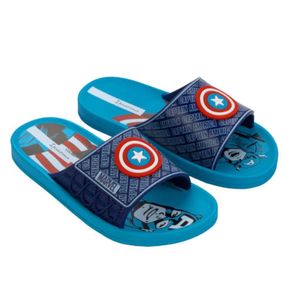 Sandalias Deluxe Capitan America Celeste Niño
