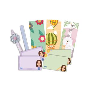 Kit Ingenial Ariana Básicos: marcapáginas, notas, lapicero, resaltador