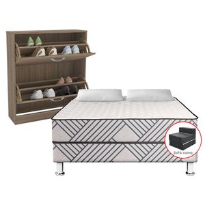 Pack VIVA HOME Cama Palmera 2 Plazas + Sofá Cama + Zapatera Fortaleza 2 cajones