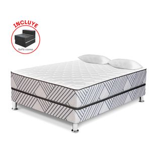 Pack VIVA HOME Cama Palmera 2 Plazas + Sofá Cama + Zapatera Fortaleza 2 cajones