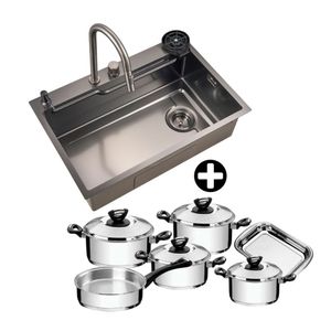 COMBO Lavadero 1 poza 80x50cm Embossed Pvd Orange + Juego de ollas Solar 10 piezas Tramontina