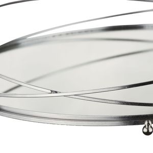 Bandeja Vidrio Redonda Plateada 35 X 35 X 6 Cm