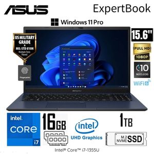 Laptop Asus ExpertBook B1502CVA-NJ1091 Intel Core i7-1355U 16GB RAM 1TB SSD 15.6" FHD Star Black