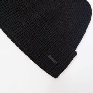 Gorro Sfera Hombre Punto Canalé Negro
