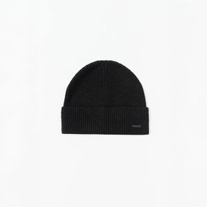 Gorro Sfera Hombre Punto Canalé Negro
