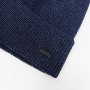 Gorro Sfera Hombre Punto Canalé Azul