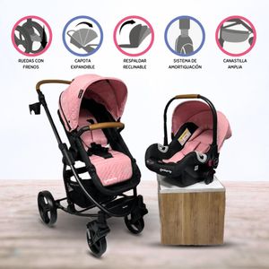 Coche Para Bebe Travel System «PRIMA PLUS» Pink