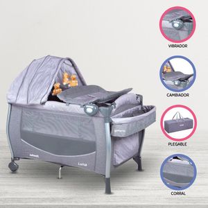 Cuna corral para Bebés «LUNA ZIGZAG» Gray