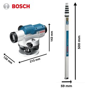 Combo Nivel óptico GOL 32 D Teodolito + Regla Medición 5m  BOSCH TOPOGRÁFICO