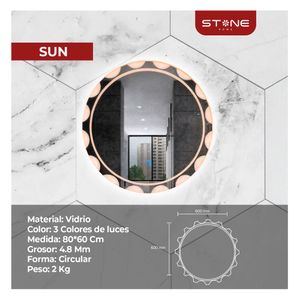 Espejo Led Tactil Sun - Stone
