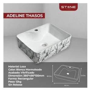Lavamanos Minimalista Adeline Thasos - Stone