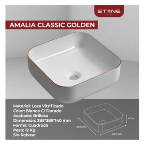 Lavamanos Minimalista Amalia Clasic Golden - Stone