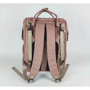 MOCHILA PAÑALERA CONVERTIBLE 3 EN 1-ROSA CON PLOMO