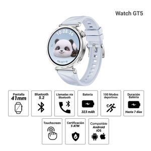 Smartwatch Huawei GT 5 (41mm), bluetooth, resistente al agua 5ATM, batería hasta 7 días, azul