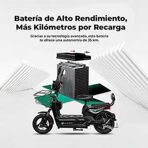 Bicimoto Electrica Ultrabyte Velocidad Maxima 35km/h Bateria 48V 12AH Color Negro