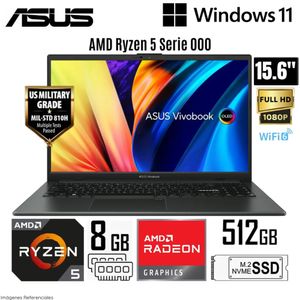 Laptop Asus Vivabook E1504FA-L1655 AMD Ryzen 5 7520U 8GB DDR5 GB 512GB SSD 15.6" FHD OLED