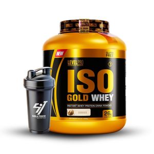 Proteína Isolate Iso Gold Whey 6.6Lbs Cookies + Shaker