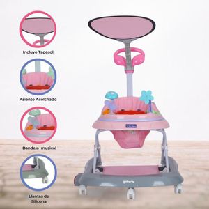Andador Mecedora 4 en 1 «BAMBINO X5» Pink