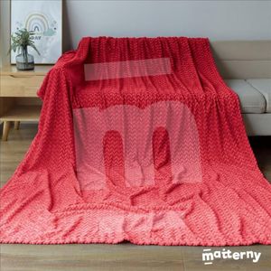 Manta Antialérgica Jacquard Alto Relieve Espiga QUEEN Red