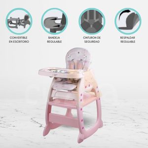 Silla de Comer Escritorio 3 en 1 «MICHO» pink