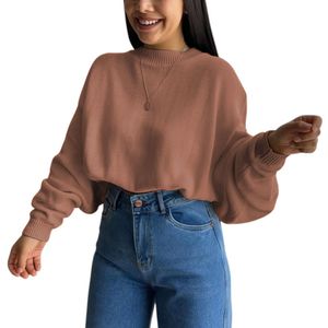 Sueter Mujer Hilo Cerada Mlarga 359G-25 Color Camello
